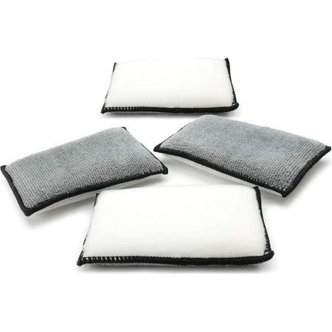 Lot de 4 lingettes nettoyantes pour l'intérieur de la voiture (15 x 10 x 2,5 cm) pour sièges et tissus d'ameublement (1/3)
