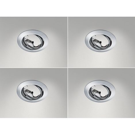 Runde Einbaustrahler Decke im 4er Set schwenkbar Silber Chrom GU10 (1/5)