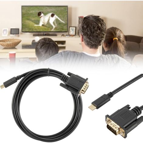 Câble USB-C vers VGA 1,8 m 1080P, Adaptateur Portable Type-C pour Moniteur (1/5)