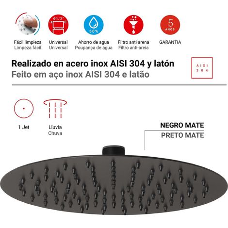 GEDY GYSH1031260 TECH 12 Rociador Negro Mate - ref: GYSH1031260