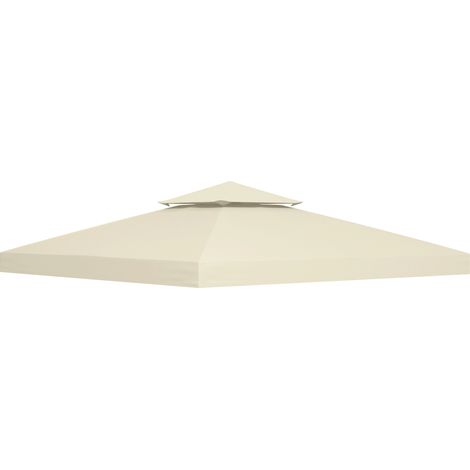 Toit de rechange crème pour pavillon métal 3x3 m en polyester résistant aux UV (1/5)