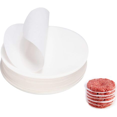 1000 pièces Disques à burger,Papier Sulfurisé,Papier de Hamburger Antiadhésif Diamètre 11 cm,Résistant à Haute,Imperméable pour Steaks Hachés (1/5)