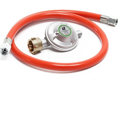 Wiltec – Détendeur gaz avec tuyau 80 cm – Pressostat 50 mbar – Raccord 1/14" LH – Pression constante pour barbecues et chauffages (1/3)