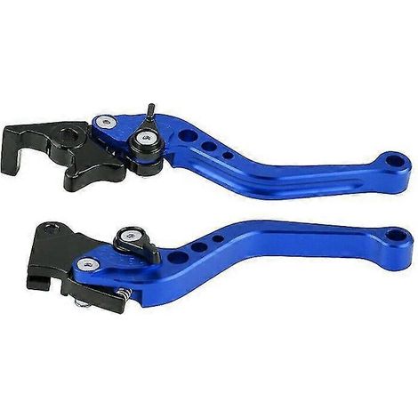 Poignées de frein et d'embrayage universelles en alliage, usinées CNC, pour moto (1 paire) - Bleu (1/5)