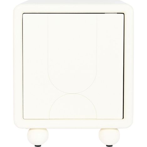 Table de nuit, table de chevet avec 1 porte en bois coloris blanc- longueur 45 x profondeur 40 x Hauteur 55 cm (1/5)
