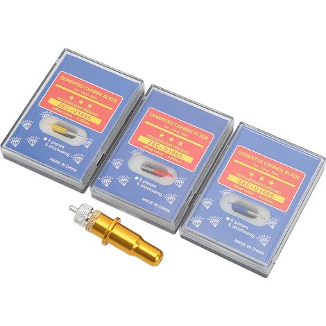 Lot de 3 porte-lames incisifs pour plotter de découpe, lames en acier tungstène sûres et précises, emballage sécurisé. (1/5)