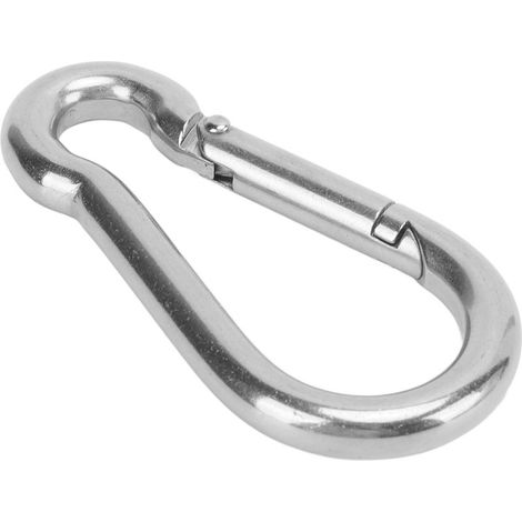 Lot de 12 mousquetons inox 8x80mm, anneaux rapides résistants à la corrosion pour équipement et bricolage (1/5)