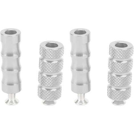 Estriberas de freno para motocicleta, 2 pares, chapadas en CNC, ajuste preciso para tornillos de montaje M6 de 6 mm, color plata. (1/5)