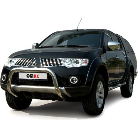 Pare-Buffle Avant Pour Mitsubishi L200 2009-2015 en Acier Inox Argent (1/5)