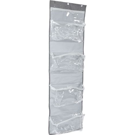Grand rangement mural pour pelotes de laine, transparent et pliable, tissu Oxford résistant, organisateur de tricot et crochet, capacité XL, portable pour placard et dressing (1/5)