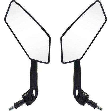 Rétroviseur, Universal Acrylique Plastique ABS Moto Rétroviseurs Fit Sport Cruiser Choppers Vélo-Noir (1/5)