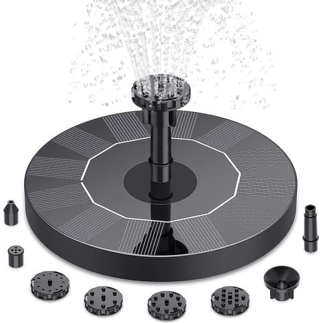 Fontaine flottante d'extérieur de 1,2 W pour bassin à poissons, miniature fontaine petite à jet d'eau, fontaine solaire à oxygénation haute (1/5)