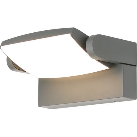 Applique murale extérieure HOOD - Mantra - Gris foncé - LED intégrée 12W - 1100 lm - 3000K - IP65 (1/3)