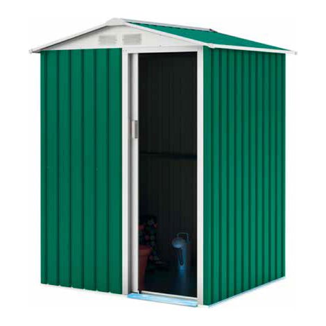 Casetta Ripostiglio per Giardino in Lamiera Zincata Iron Verde 155X130 cm (1/2)
