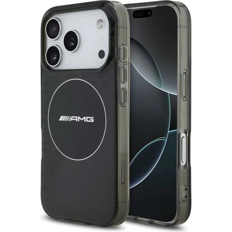 Funda AMG de doble capa transparente con textura aterciopelada y MagSafe para iPhone 17 Pro - Negra