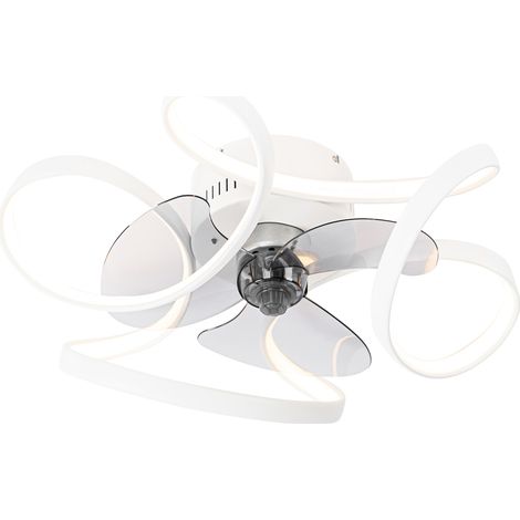 Deckenventilator weiß 55cm inkl. LED Dimmbar mit Fernbedienung - Mandy (1/4)