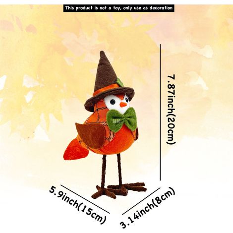 Oiseau Décoratif - Figurine Feuille D'érable Citrouille - Suspension Fenêtre Décoration Intérieure - 20 x 8 x 15 cm - 1 Pièce