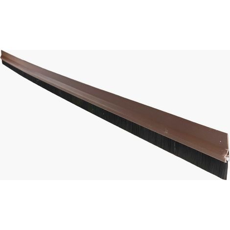 Brauner, selbstklebender Türstrumpf aus Hart-PVC mit weicher Bürste, 100 cm