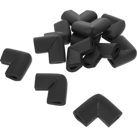 Lot de 12 protections d'angle en mousse noire forme U pour meubles, (1/5)