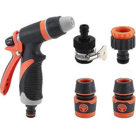 Garden Hose Nozzle / Hand Sprayer -metal Watering Nozzle - High Pressure - Pistol Grip Front Trigger - Flow Control Setting Knob -type D (1/4)