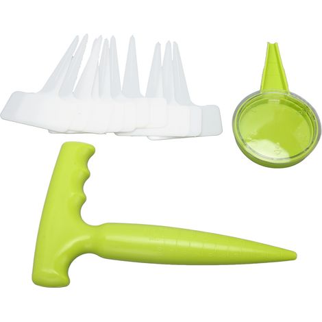 Ensemble de 12 outils pour semis  Semoir à 5 vitesses  Perforateur de trous de plantation avec échelle  10 étiquettes pour plantes