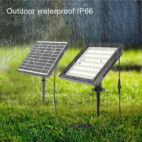 Neoglint Applique murale à énergie solaire pour pelouse, intérieur et extérieur, 124 LED avec télécommande, étanche IP66, pour hangar, garage, grange, balcon, tonnelle, porche, patio, 1 paquet (1/5)