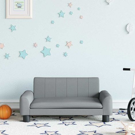 vidaXL Sofá para niños de tela gris claro 70x45x30 cm (1/5)