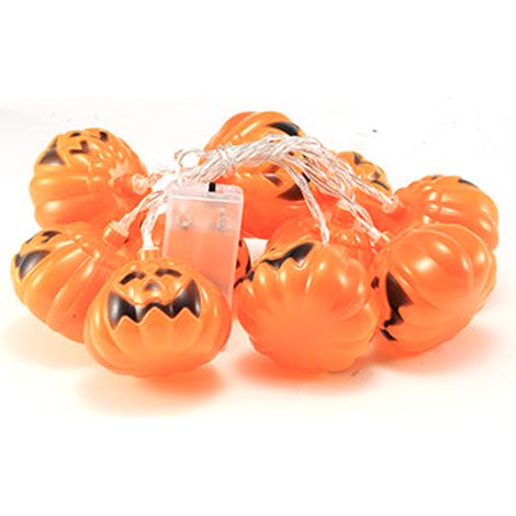 Guirlande Lumineuse Citrouille 3D - LED Blanc Chaud - Fonctionne sur Piles - Décoration Fêtes d'Automne Noël Halloween - 10 Pièces (1/5)