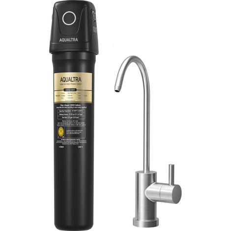 Système sous évier avec robinet, 75700L, réduit PFOA, PFOS, chlore, plomb, mercure, chloramine, fluorure, microplastiques, mauvais goût (1/5)