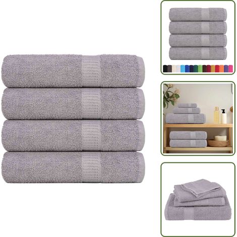 Asciugamani per casa - vidaXL Asciugamani da doccia FROGN 4 pz Grigio 70x140 cm 360 g/m² - Asciugamani per uso domestico