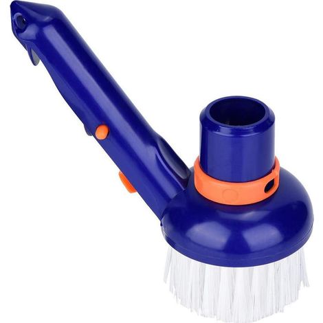 Gewichteter Pool-Staubsaugerkopf mit Nylon-Bodenbürsten für Schwimmbäder, blau-weiß gebogener Pool-Staubsaugerkopf, Poolbürste, Pool-Werkzeuge