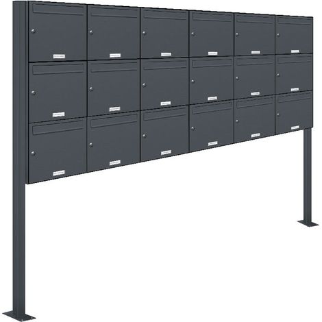 18er Standbriefkasten Anlage Freistehend RAL 7016 - Anthrazit (1/5)