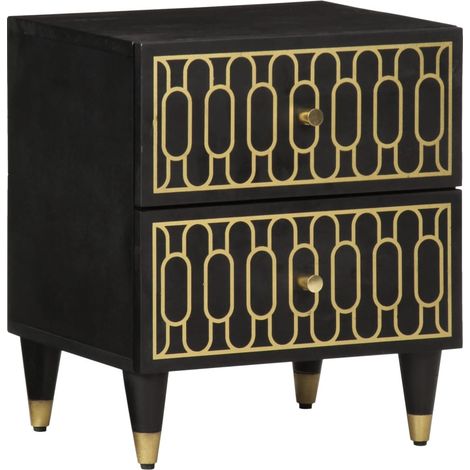 Maison Exclusive - Comodini 2pz 40x33x46 cm in Legno Massello di Mango (1/5)