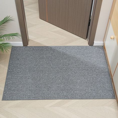 Gris 4060cm (Anneau Ananas) Tapis d'entrée uni à motif ananas, résistant aux taches et facile à nettoyer, idéal pour un usage domestique. (1/4)