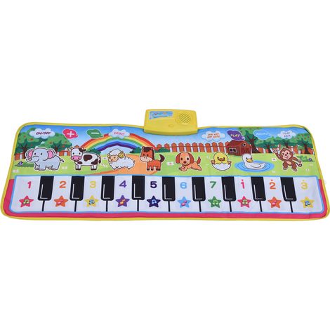 Tapis Musical Enfant 4936 Clavier Danse Pliable Coton Antidérapant Lumineux 100x36cm Sons Animaux (1/5)