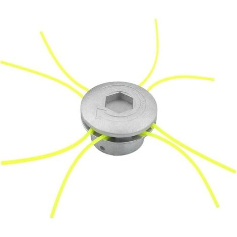 Cabezal desbrozadora de aluminio con alambres de aluminio, recortadora de bordes de 4 hilos, cabezal desbrozadora universal para jardín, césped y patio. (1/4)