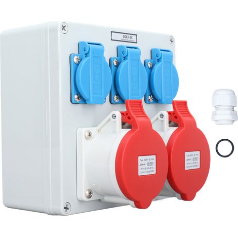 Boîte de prise électrique 3 pièces 16A 250V prise ue 2 pièces 32A 5 broches CEE IP44 prise étanche (1/5)