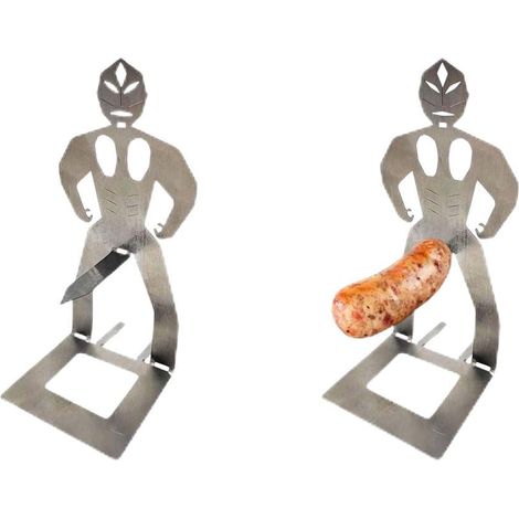 2 Pièces Support À Saucisses pour Barbecue Accessoire Support à Saucisses Pour Barbecue En Acier Inoxydable Upport Créatif Pour (1/5)