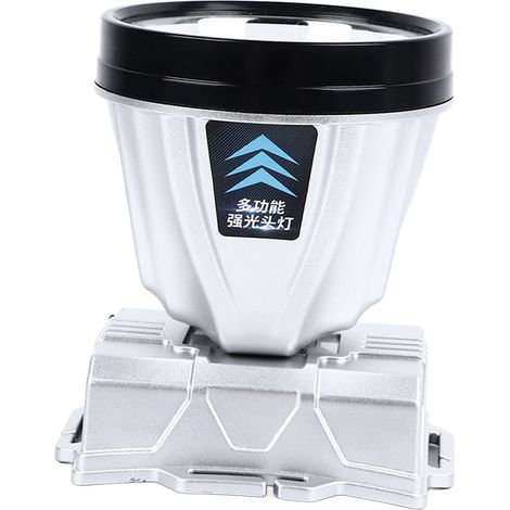 Wiederaufladbare Stirnlampe mit 90000 lm Hochleistungs-LED für Outdoor-Aktivitäten wie Camping, Angeln und Jagen, Silber (1/5)