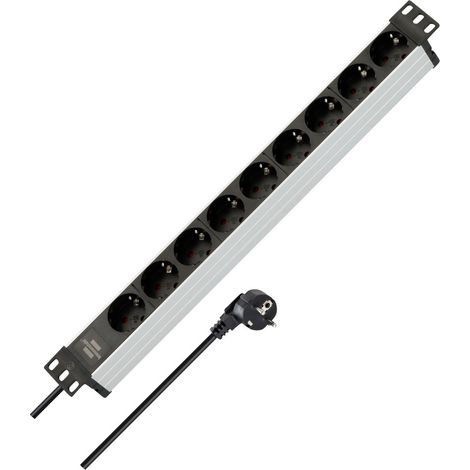 Brennenstuhl 1390007009 Steckdosenleiste 19 Zoll 9fach Silber, Schwarz Schutzkontakt 1 St.