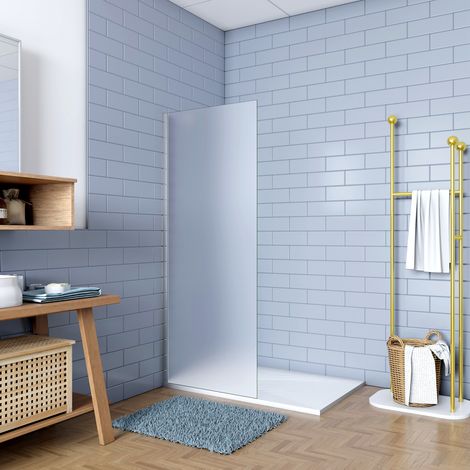 Walk In Parete Fissa per Doccia in Vetro Temperato 6 mm Satinato Opaco Anticalcare 75x195cm