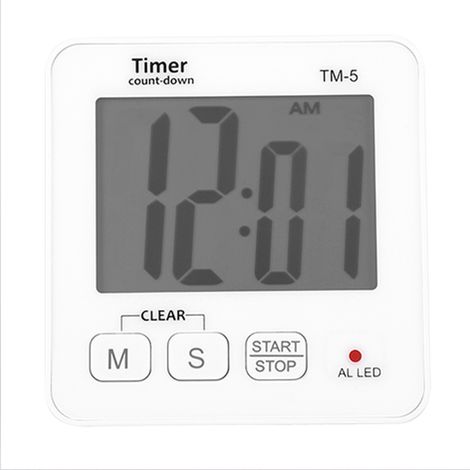 Minuteur numérique portable pour cuisine, horloge de cuisson avec alarme et compte à rebours, affichage digital (1/5)