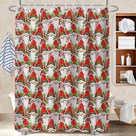 Rideau de bain imprimé polyester 180x180 Élégant rideau étanche pour délimiter l’espace dans une salle de bain ouverte (1/5)