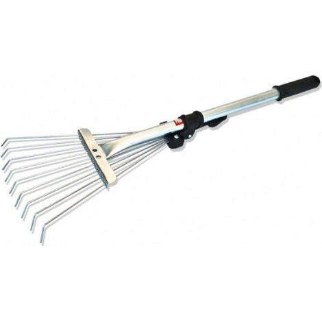 Râteau À Feuilles - Tête En Fil D'acier - Manche Métallique Réglable - Largeur 12-31 Cm - Longueur Totale 48 Cm - 1 Pièce