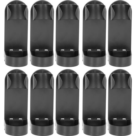 Soportes de pared para cepillos de dientes eléctricos, 10 unidades, almacenamiento para cabezales y bases, plástico, autoadhesivos, para baños, color negro. (1/5)