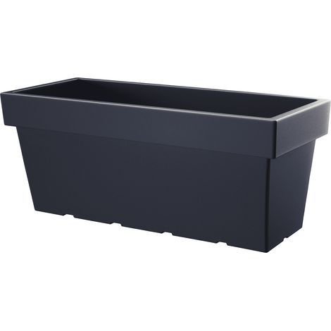 XXL Pflanzkübel eckig in anthrazit - 80 x 35 cm - Kunststoff Blumenkübel groß - Outdoor Garten Blumentopf Pflanztopf Blumenkasten Pflanzkasten Blumentrog Pflanztrog