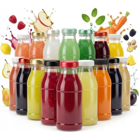 50 bottiglie di vetro per succo di frutta, bottiglia da 125 ml per succo di frutta, sciroppo di frutta