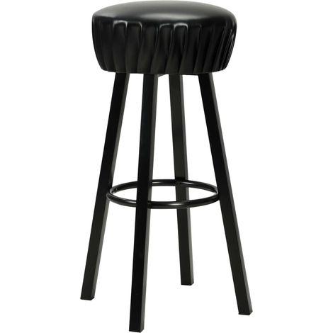 Maison Exclusive - Barhocker 2 Stk. Schwarz Kunstleder