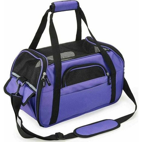 1 sac de transport pour chien, Divers accessoire de portail, ventilation optimale, coussin amovible, tissu Oxford imperméable, pour petits chiens chats lapins