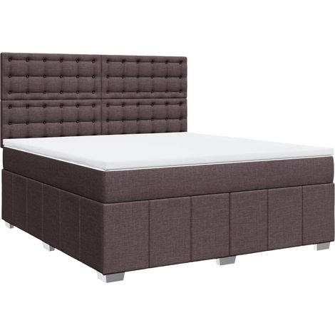 Maison Exclusive - Giroletto a Molle con Materasso Marrone Scuro 180x200cm Tessuto